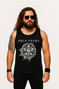 Camiseta Regata Masculina Arch Enemy Baphomet Death Metal 100% Algodão