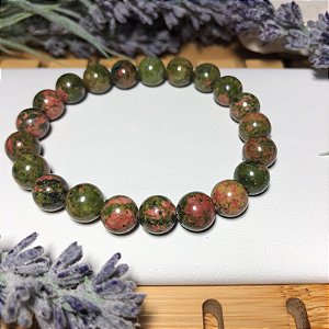Pulseira de Pedra Natural Unakita - Cura Energética, Fortalecimento da Espiritualidade e Equilíbrio Físico