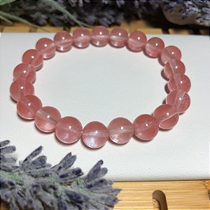 Pulseira de Pedra Quartzo Cherry - Esperança, Confiança e Felicidade