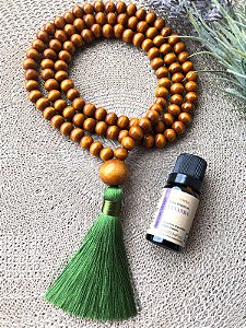 Kit Japamala 108 Contas Com Oléo Essencial Lavanda