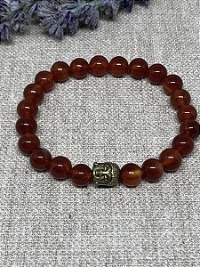 Pulseira de Pedra Natural Cornalina - Sucesso Profissional, Estimular a Criatividade e Eliminar Medos