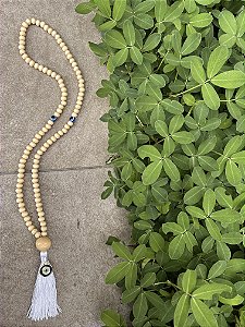 Japamala 108 contas de madeira 8mm Olho Grego Proteção Contra Energia Negativa