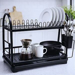 Escorredor de Loucas 2 andares em Inox Completo