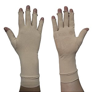 Luva Media Dedos Longos Proteção Solar UV50 Antiderrapante