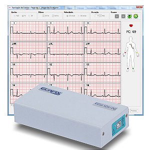 Eletrocardiógrafo Portátil ECG-12sPC - Ecafix Funbec