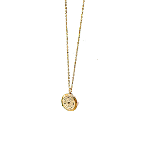 Colar Difusor - Pingente 25mm - Coração - Dourado - Aço Inox