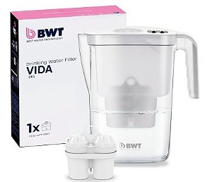 JARRA BWT - VIDA 2.6 LITROS - COM CONTADOR MANUAL + 01 FILTRO + JOGO DE COPO BWT