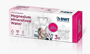 KIT  3 FILTROS MINERALIZADORES COM MAGNÉSIO BWT + BRINDE GARRAFA INFANTIL BWT ROSA