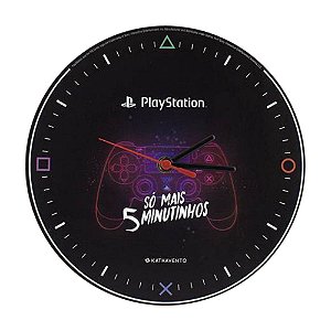 Relógio De Parede PlayStation - Só mais 5 minutinhos!