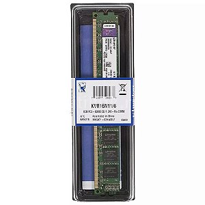 Memória Kingston 8GB, 1600 MHz, DDR3, CL11 - KVR16N11/8