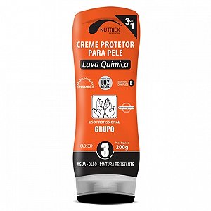 Creme Protetor Luva Química 3 em 1 Nutriex Grupo 3 200g