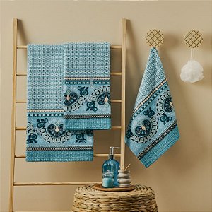 Jogo de Banho Estampado - 2 Banho + 2 Rosto