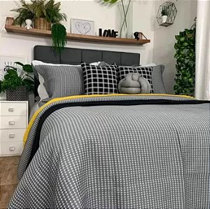 Kit Cobreleito Dupla Face Jacquard Casal - Casa com Casa