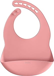Babador em Silicone com Pega-Migalhas Rosa - Buba