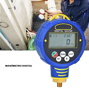Manômetro Digital Refrigeração, Medidor de pressão para refrigeração, Medidor de pressão, 1/8 polegadas, NPT Baixa/Alta