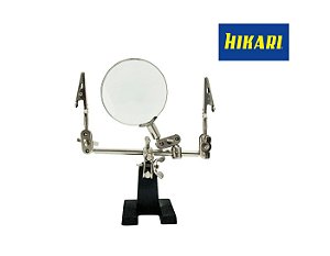 Lupa Com Suporte Garra Pinça Lupa Aumento 3 X Hikari Hl-s10