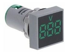 Voltímetro Digital Para Painel 22mm Verde Ate 500vca