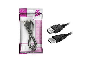 Cabo Usb 2.0 Usb A Macho + Usb A Fêmea 2.0 1.80m Preto