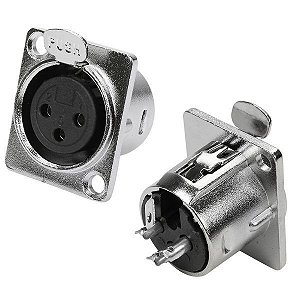 Conector Cannon PCI – Cannon Fêmea Furo Diagonal – Preto