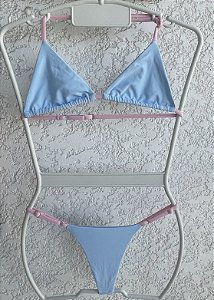 Biquíni Luiza - Bicolor Azul e Rosa