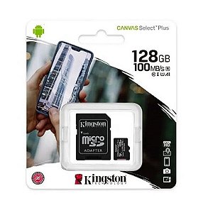 Cartão De Memória Kingston Sdcs2 Canvas Select Plus Com Adaptador Sd 128gb