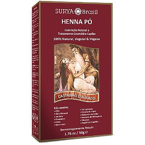 Tintura Henna Pó Castanho Dourado Surya Brasil 50g