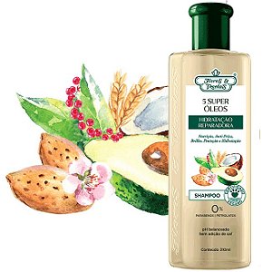Shampoo Flores & Vegetais 5 Super Óleos Hidratação Reparadora 310ml