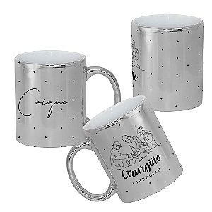 Caneca Profissão Médico Cirurgião Metalizada Personalizada Com Nome