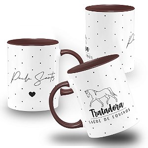 Caneca Profissão Veterinário Veterinária Saúde de Equinos Tratador Cavalos Tratadora de Animais do Campo