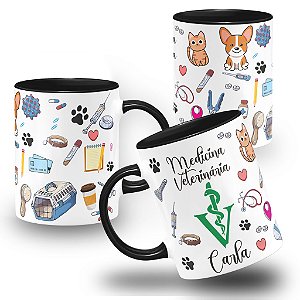 Caneca Veterinária Profissão Veterinário Personalizada Com Nome