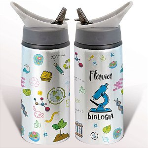 Garrafa Squeeze Biologia Profissão Bióloga Biólogo com Nome