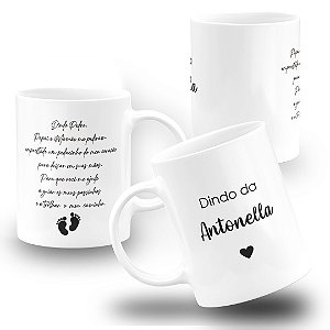 Caneca Batizado Convite Frase Personalizada