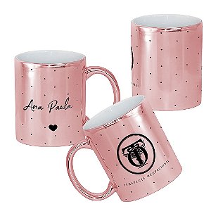 Caneca Terapeuta Ocupacional Profissão Terapia Ocupacional Metalizada Personalizada com Nome
