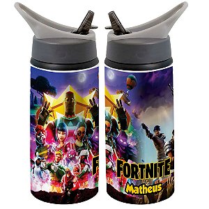 Garrafa Squeeze Fortnite Infantil Personalizada com Nome 02