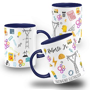 Caneca Profissão Engenheiro Eletricista Engenharia Elétrica com Nome