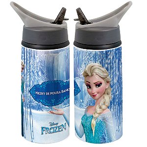 Garrafa Squeeze Frozen Princesa Personalizada Com Nome