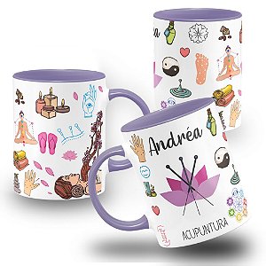 Caneca Acupunturista Profissão Acupuntura Personalizada com Nome