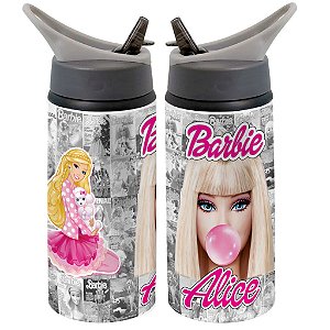 Garrafa Squeeze Barbie Infantil
