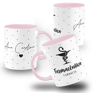 Caneca de Farmácia Profissão Farmacêutica Personalizada Colorida