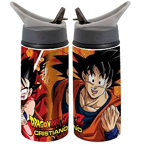 Garrafa Squeeze Goku Dragon Ball E Personagens Desenho Infantil 01