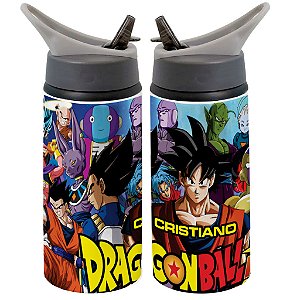 Garrafa Squeeze Goku Dragon Ball e Personagens Infantil