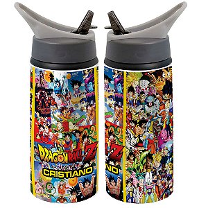 Garrafa Squeeze Goku Dragon Ball E Personagens Desenho Infantil 04