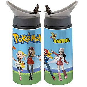Garrafa Squeeze Pokémon Desenho Infantil Com Nome 02