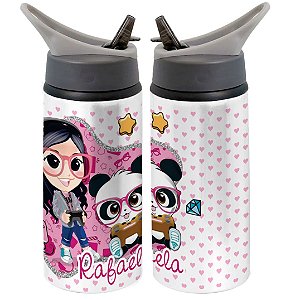 Garrafa Squeeze Luluca Gamer Desenho Infantil com Nome Personalizado 01