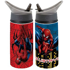 Garrafa Squeeze Homem Aranha Spider-man Desenho Infantil Personalizada 04