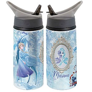 Garrafa Squeeze Frozen Elsa Princesa Personalizada Com Nome