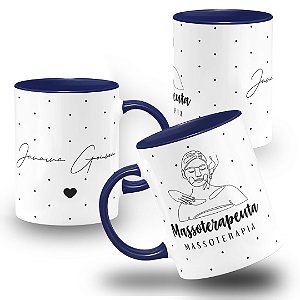 Caneca de Massoterapia Profissão Massoterapeuta Colorida com Nome Personalizado