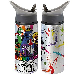Garrafa Squeeze Rainbow Friends Personalizada com Nome