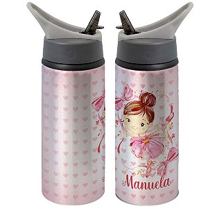 Garrafa Squeeze Bailarina Personalizada com Nome