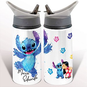 Garrafa Squeeze Lilo e Stitch Personalizada com Nome